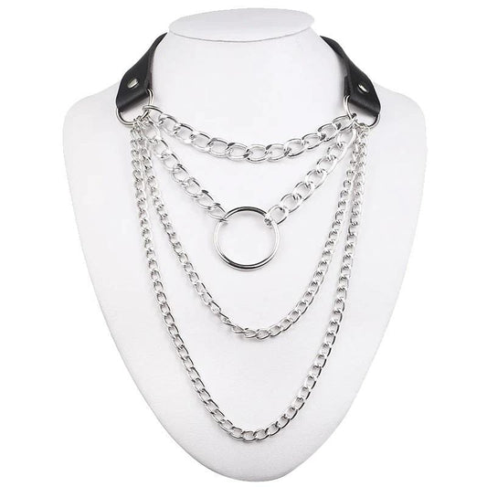 Gothic Chain Choker Necklace - Creepy Goth