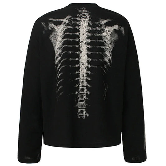 Ribcage Shadow Gothic Long Sleeve Top