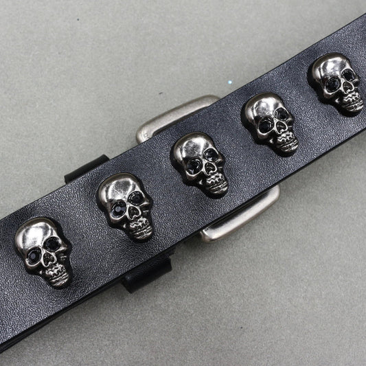 Skull Leather Black Accessories Belt