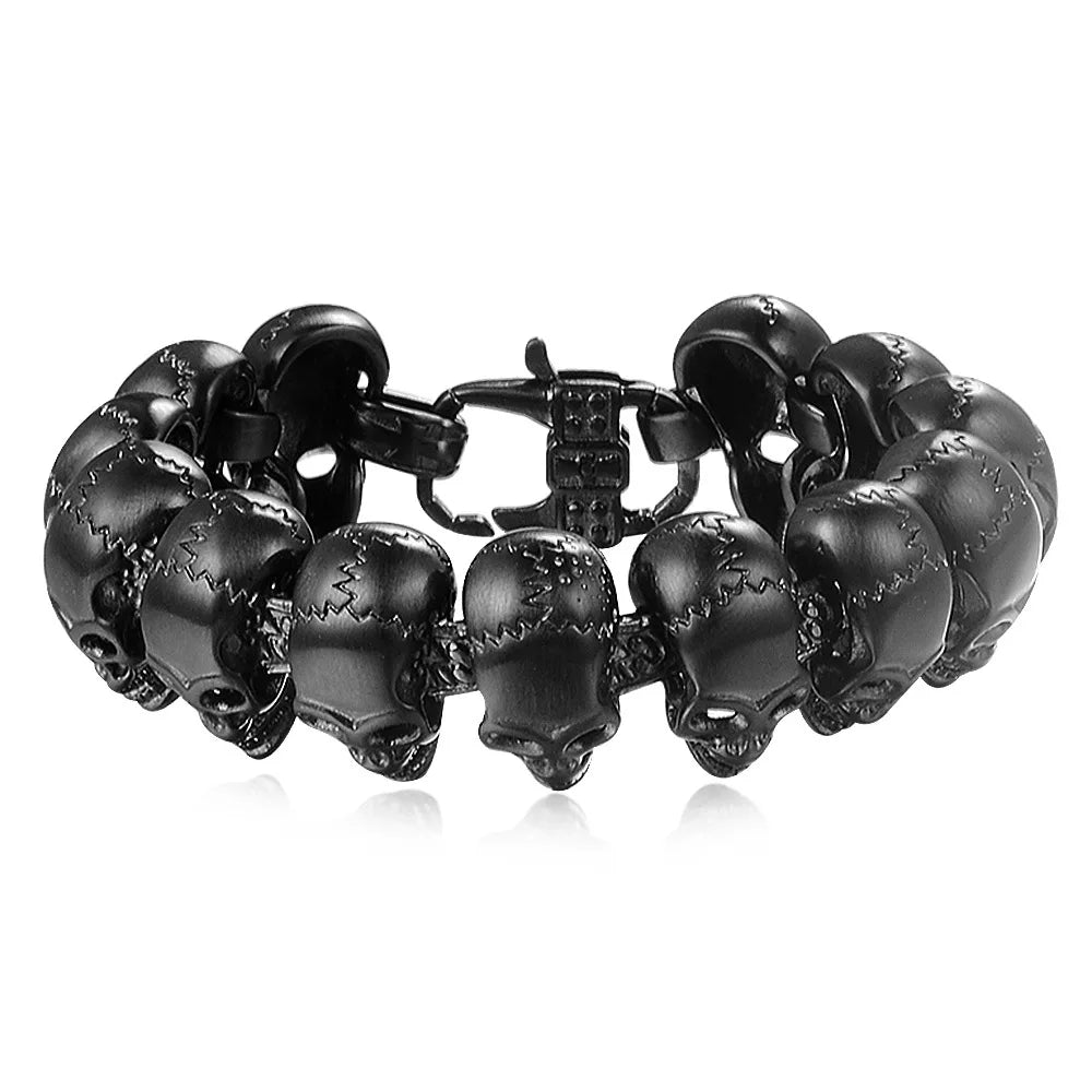 Men's Silver Skull Link Bracelet - alternate studio view (3 of 3)