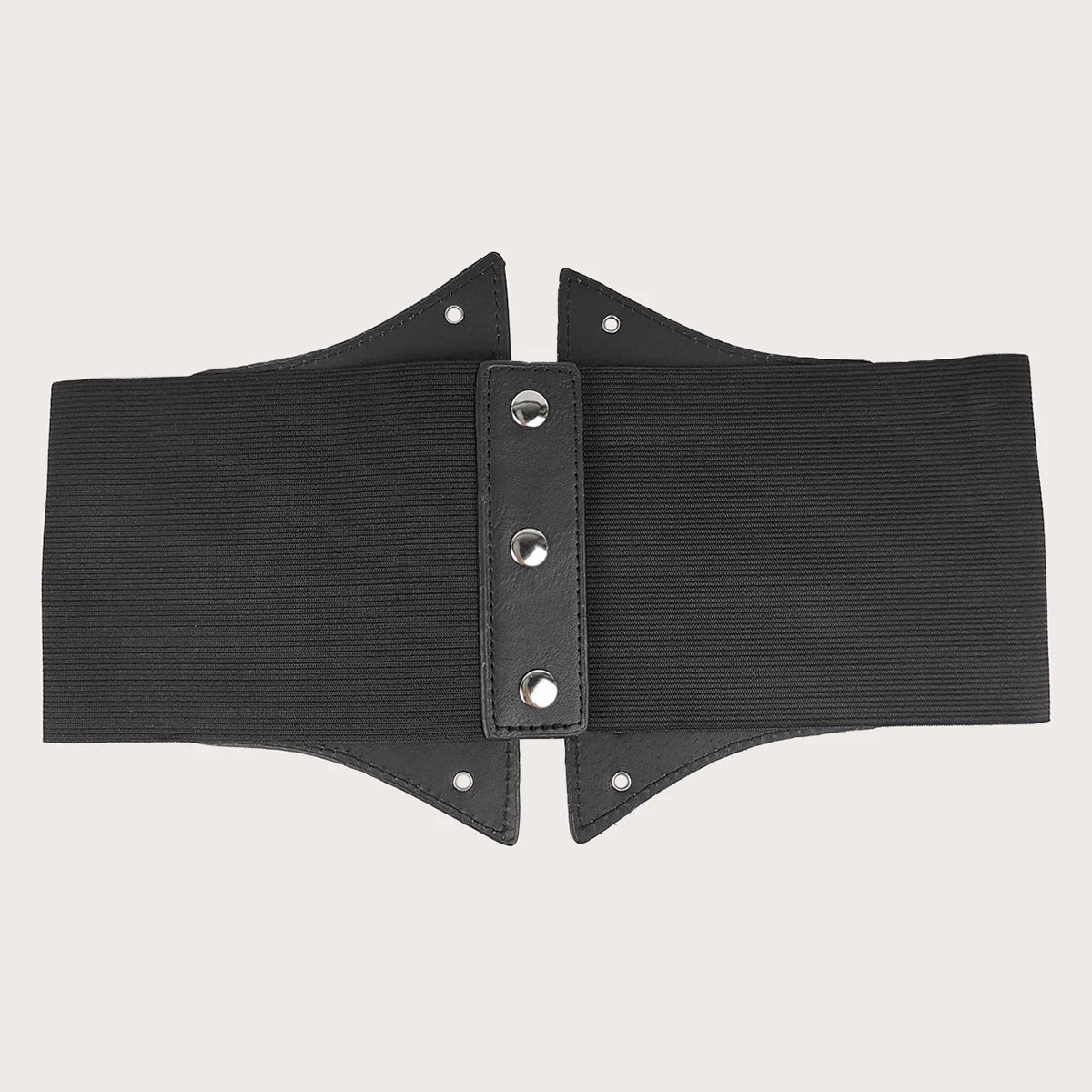 Black Studded Four-Buckle Corset