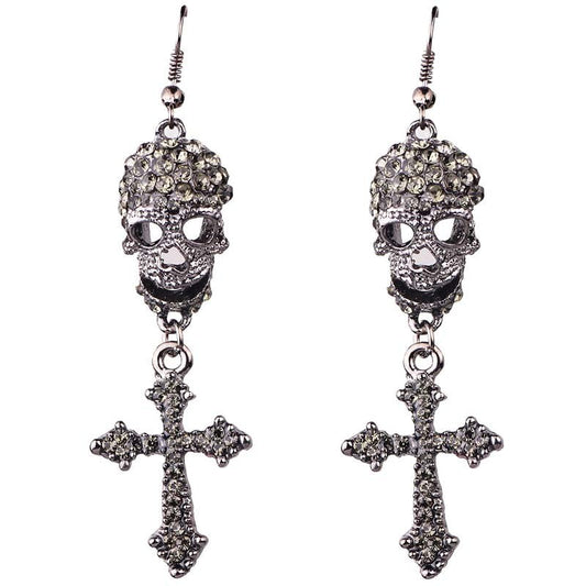 Skull Cross Earrings - alternate studio view (2 of 2)