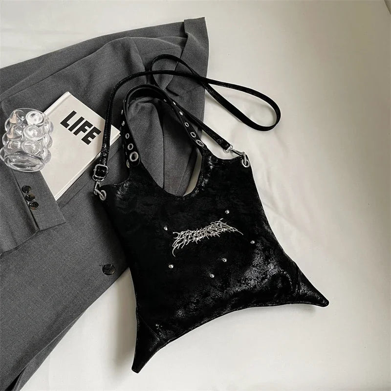 Gothic Velvet Black Bag