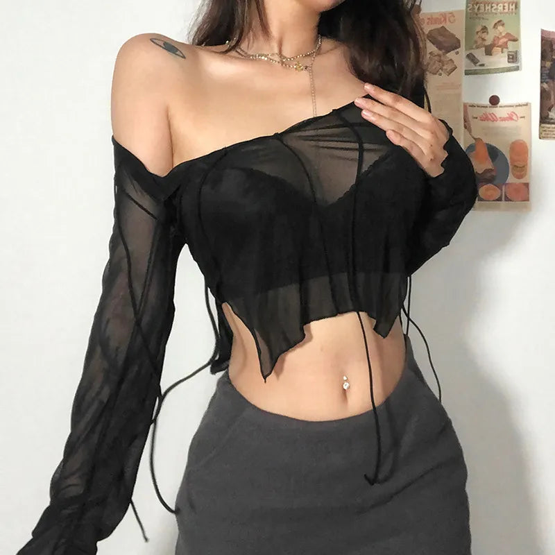 Mesh Blouse Top