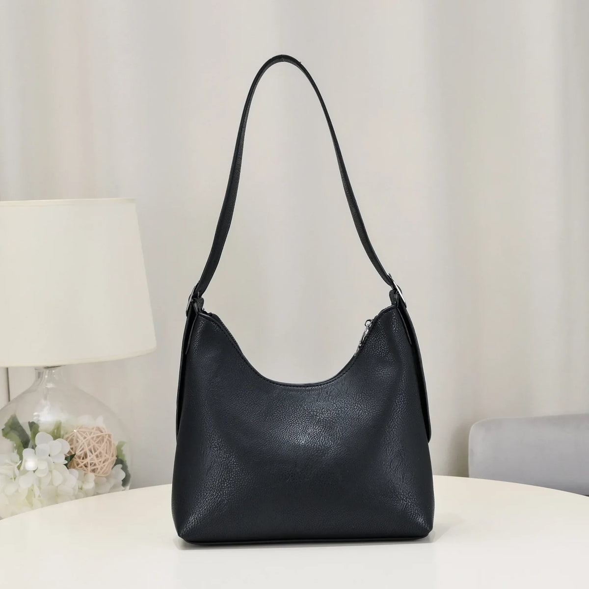 Black Skull Hardware Hobo Bag