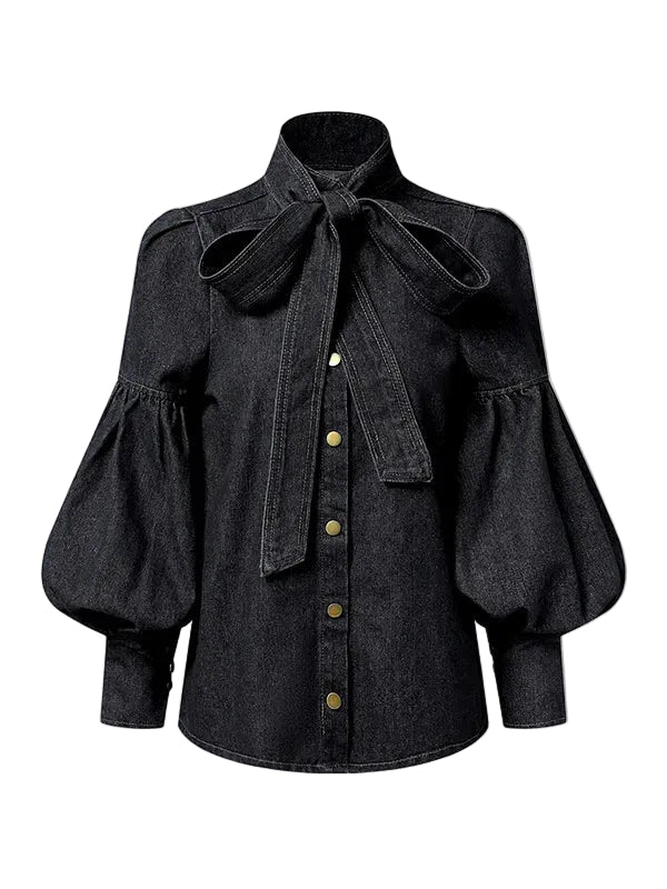 Women's Denim Blouse - alternate studio view (2 of 2)