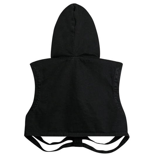 Skeleton Hooded Denim Vest Top