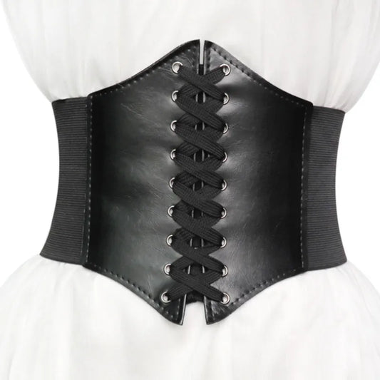 Black Lace-Up Corset