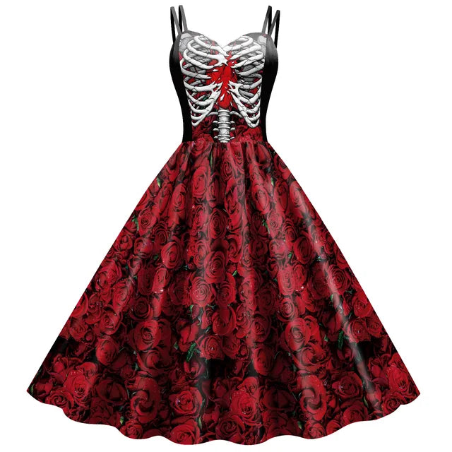 Women's Skeleton Rose Dress - primary photo, shown with a person