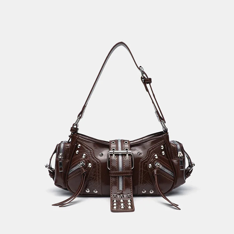Midnight Studded Gothic Shoulder Bag - alternate studio view (3 of 3)