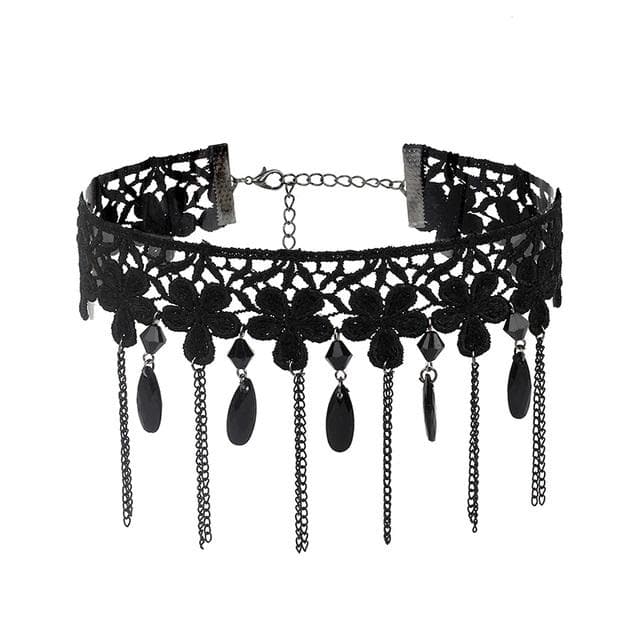 Forbidden Love Sexy Beaded Choker - Creepy Goth