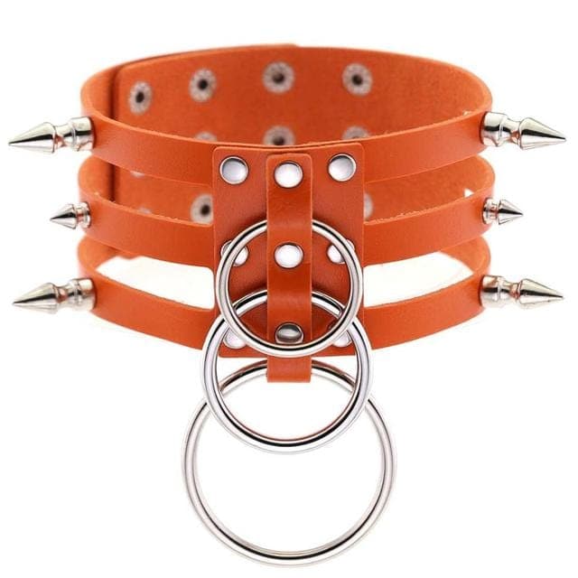 Nightfall Leather Choker - Creepy Goth