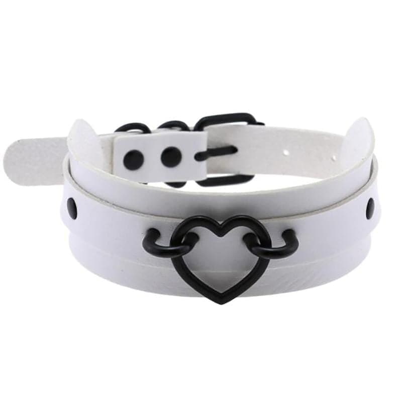 Black Heart Choker Necklace - Creepy Goth