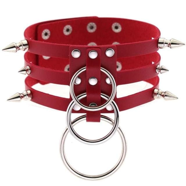 Nightfall Leather Choker - Creepy Goth