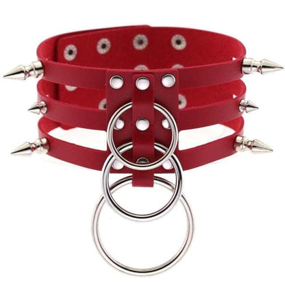 Nightfall Leather Choker - Creepy Goth
