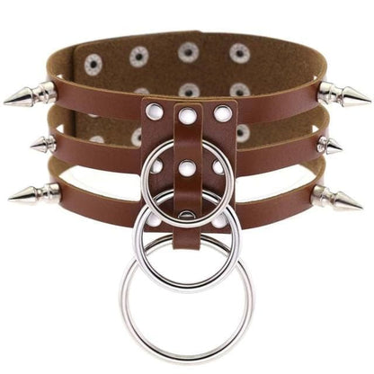 Nightfall Leather Choker - Creepy Goth