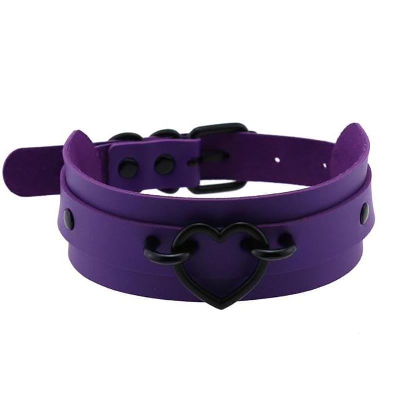 Black Heart Choker Necklace - Creepy Goth