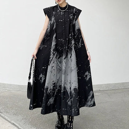 Women's Gothic Midi Dress Black - front studio view (1 of 3)