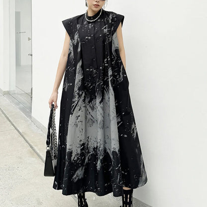 Gothic Midi Black Dress