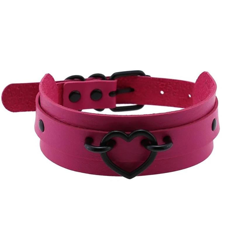 Black Heart Choker Necklace - Creepy Goth
