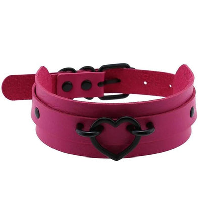 Black Heart Choker Necklace - Creepy Goth
