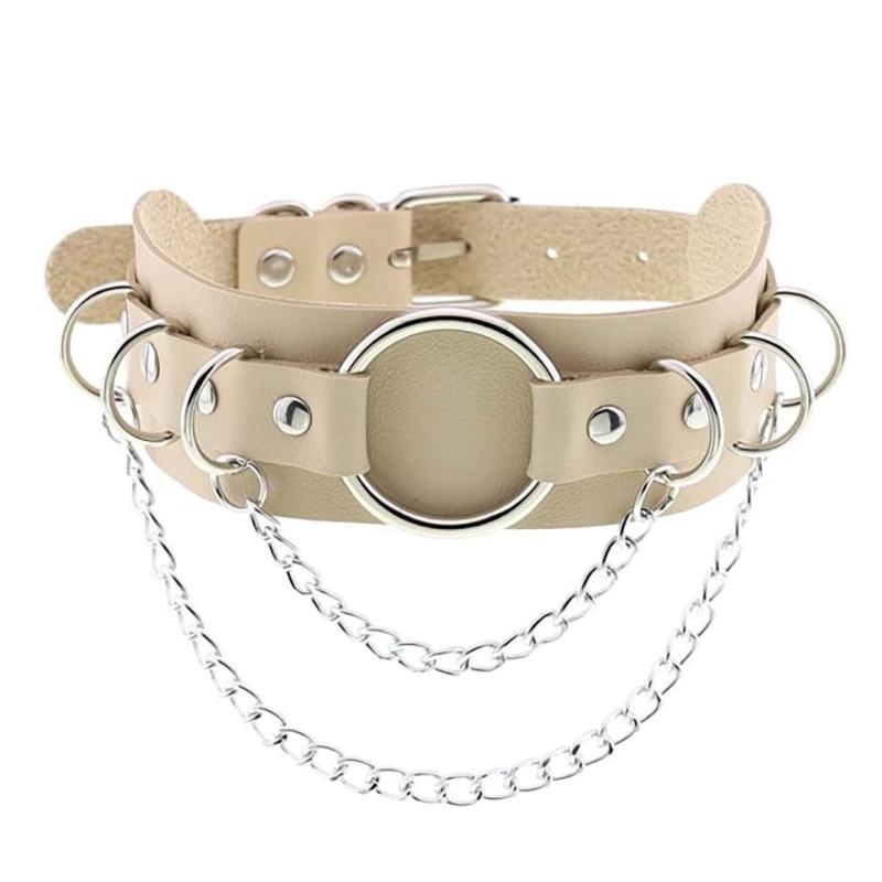 Lawbreaker Punk Leather Choker - Creepy Goth