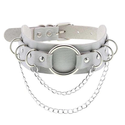 Lawbreaker Punk Leather Choker - Creepy Goth