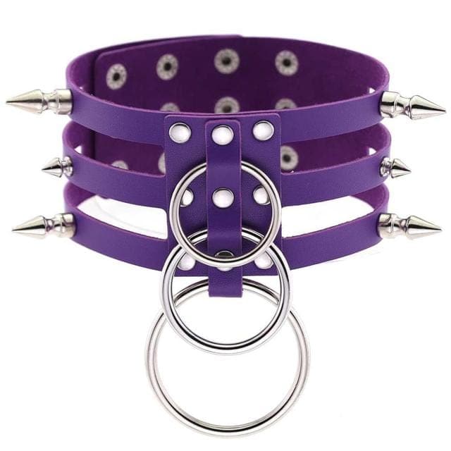 Nightfall Leather Choker - Creepy Goth