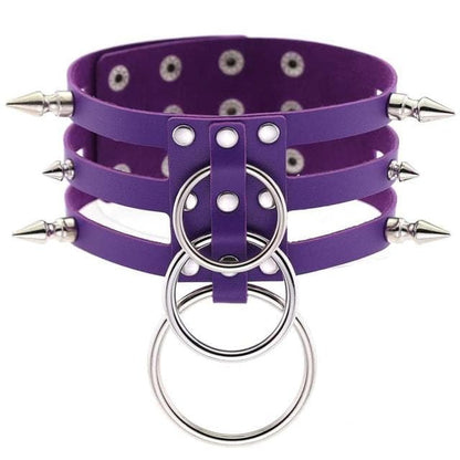 Nightfall Leather Choker - Creepy Goth