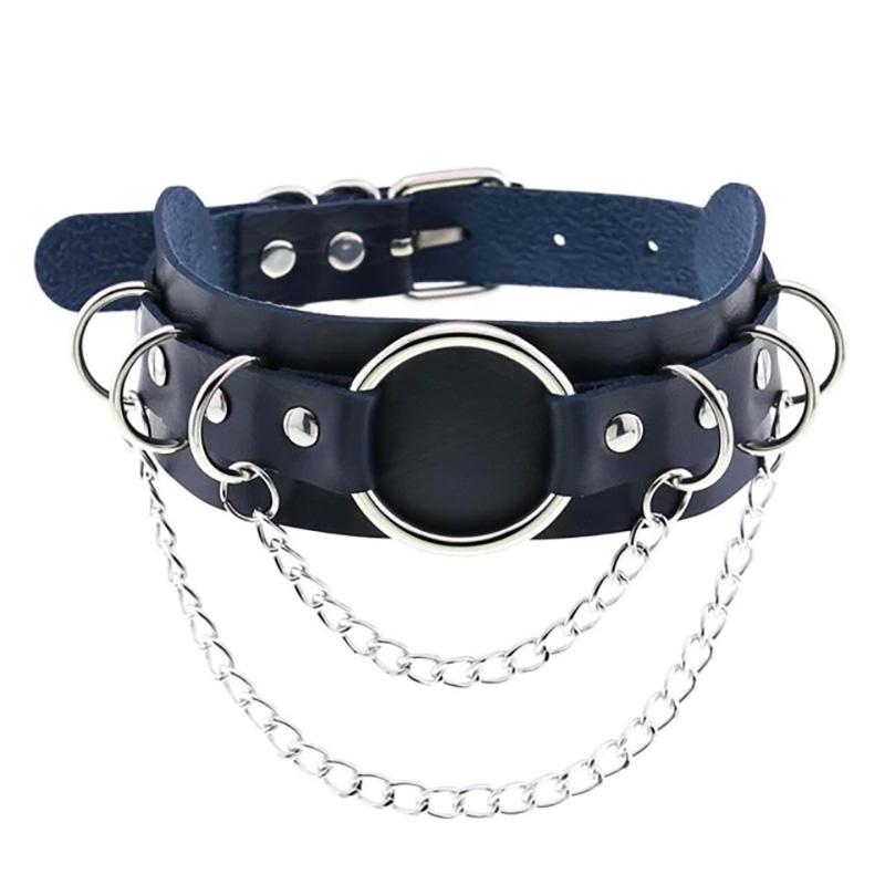 Lawbreaker Punk Leather Choker - Creepy Goth