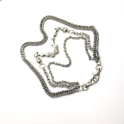 Silver Skull Belt Chain Men's Wallet Chains