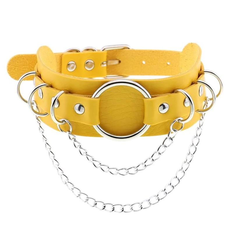 Lawbreaker Punk Leather Choker - Creepy Goth