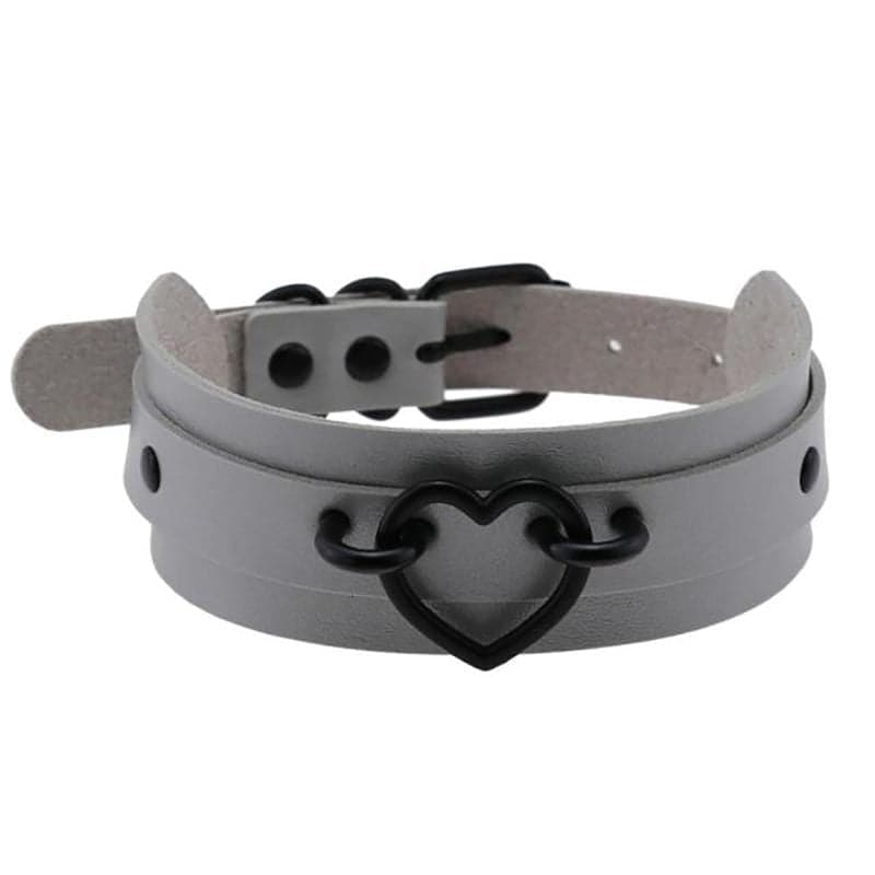 Black Heart Choker Necklace - Creepy Goth