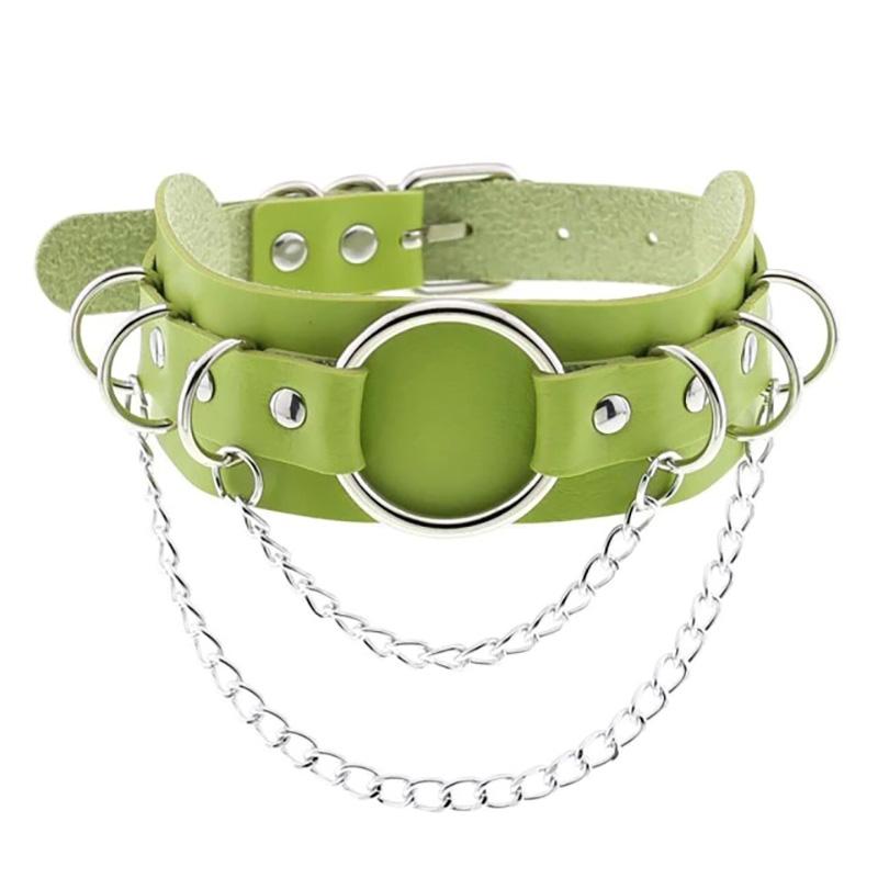 Lawbreaker Punk Leather Choker - Creepy Goth