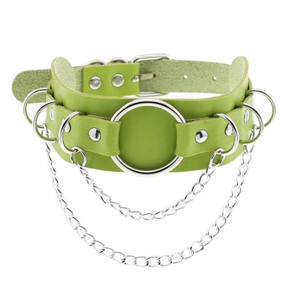Lawbreaker Punk Leather Choker - Creepy Goth