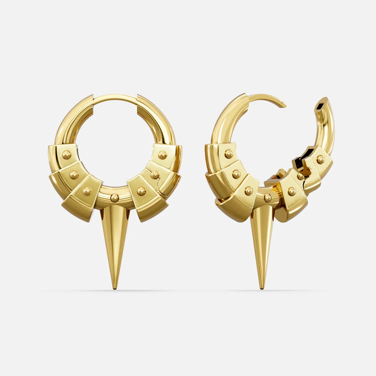INTERLOCK SPIKE HOOP EARRINGS