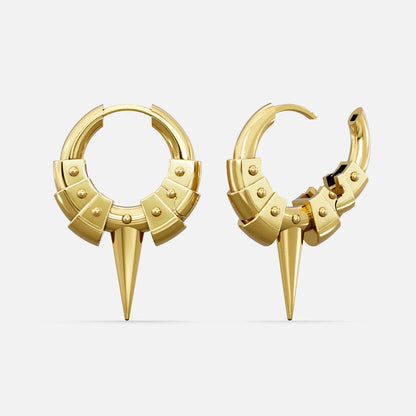 INTERLOCK SPIKE HOOP EARRINGS