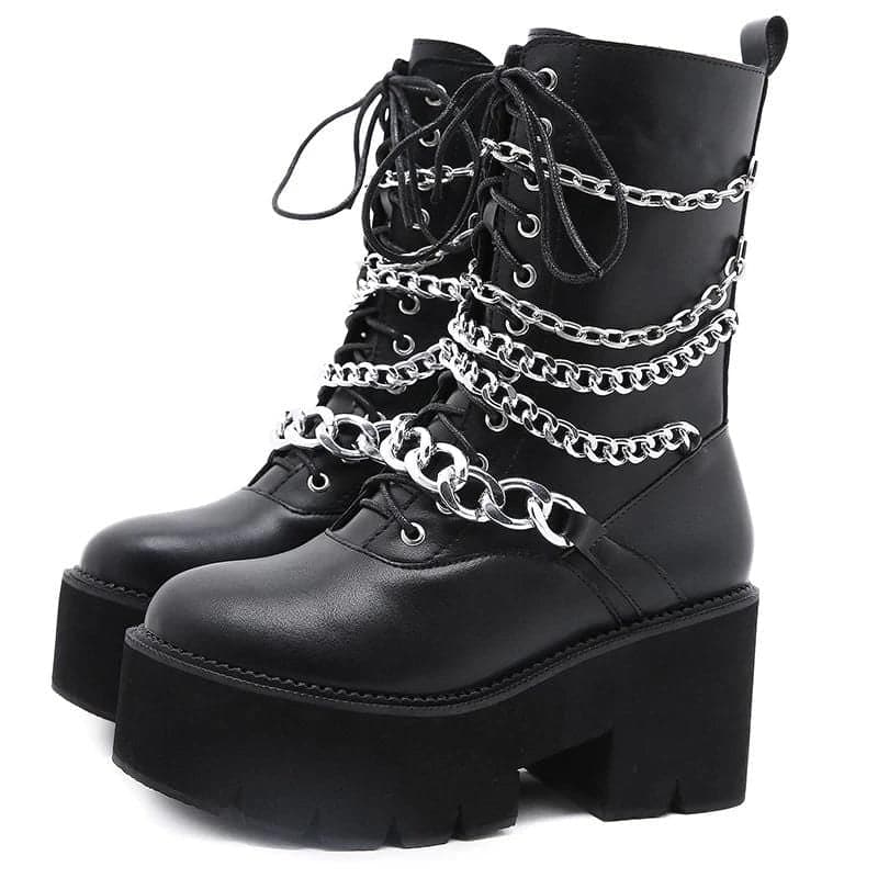 Riff Chunky Platform Boots - Creepy Goth