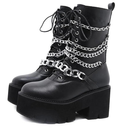 Riff Chunky Platform Boots - Creepy Goth