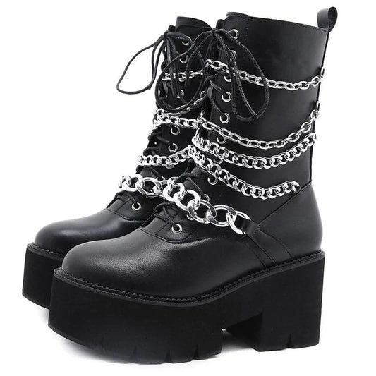 Riff Chunky Platform Boots - Creepy Goth
