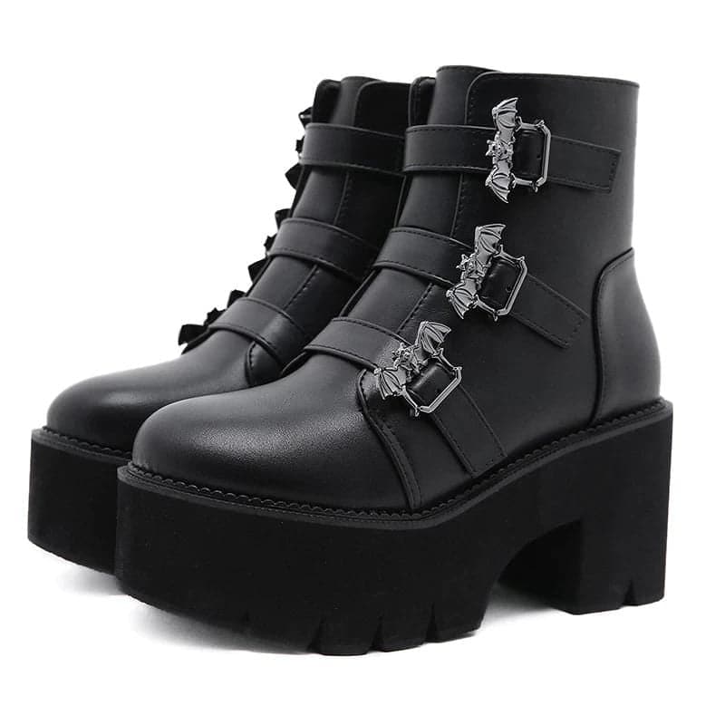 Bat Lives Matter Ankle Boots - Creepy Goth