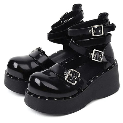 Black Eve Mary Jane Shoes - Creepy Goth