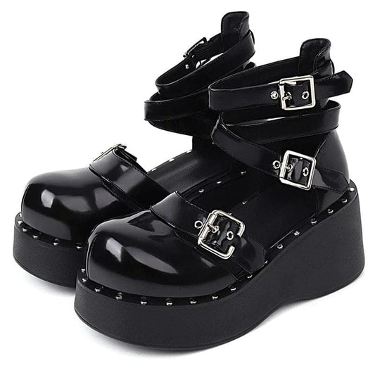 Black Eve Mary Jane Shoes - Creepy Goth