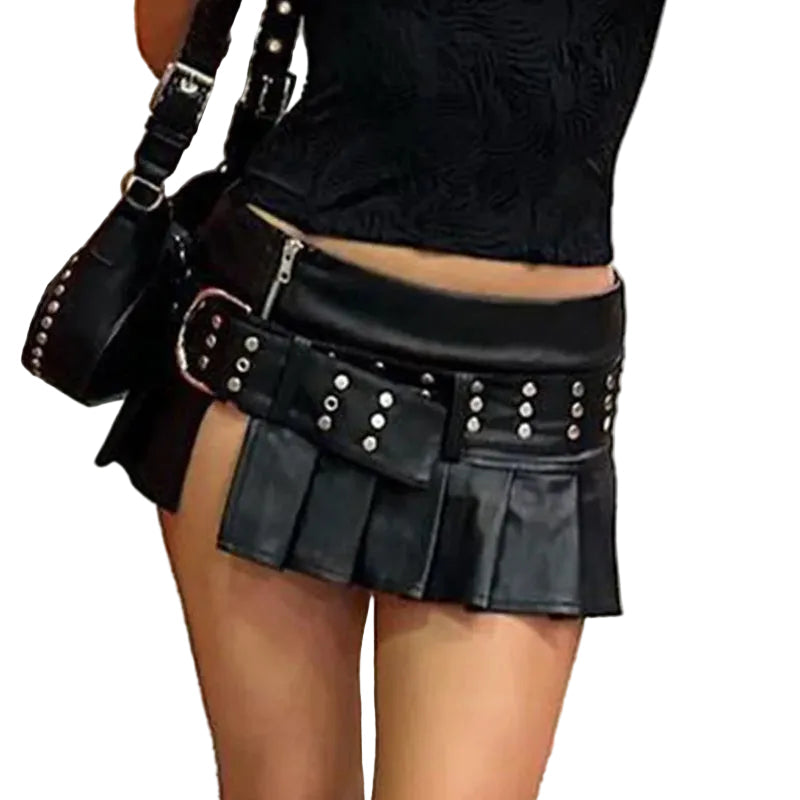 Faux Leather Skirt - primary photo, shown with a person (1 of 2)