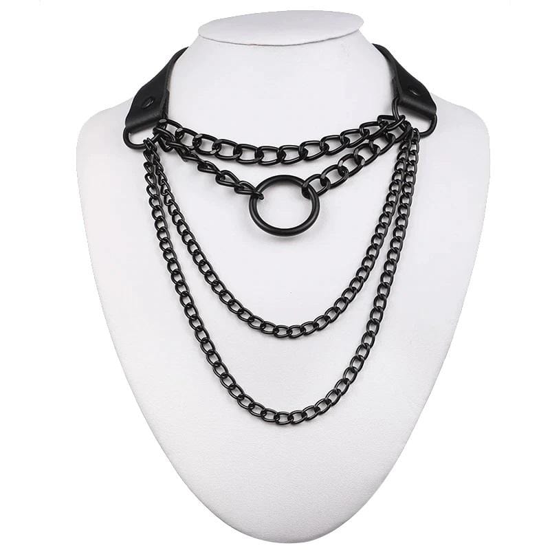 Gothic Chain Choker Necklace - Creepy Goth
