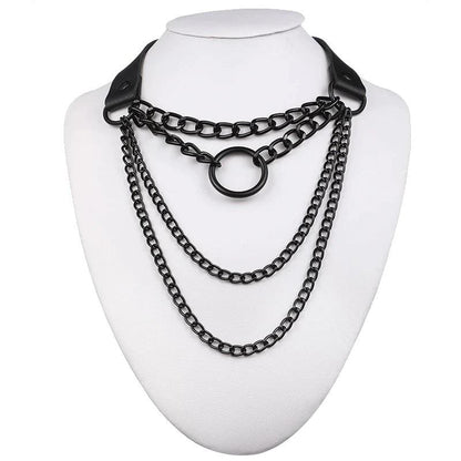Gothic Chain Choker Necklace - Creepy Goth