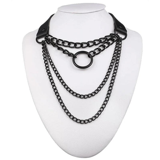 Gothic Chain Choker Necklace - Creepy Goth