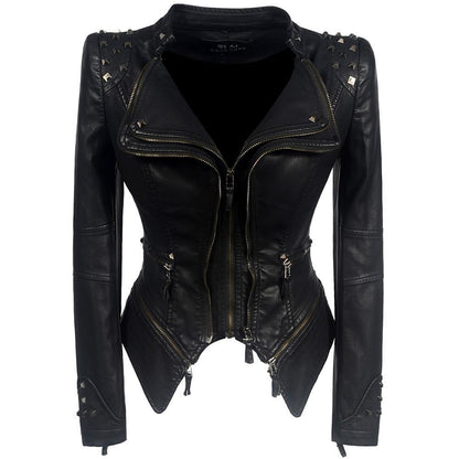 Women's Studded Leather Jacket