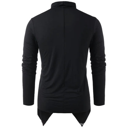 Black Gray Green Draped Cowl Pullover Top