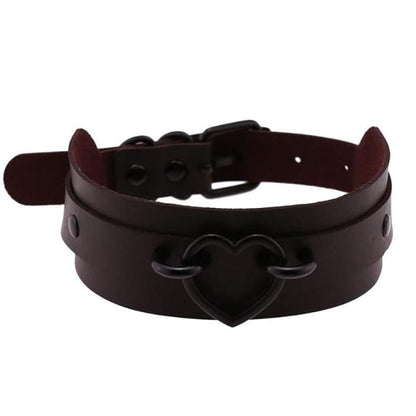 Black Heart Choker Necklace - Creepy Goth